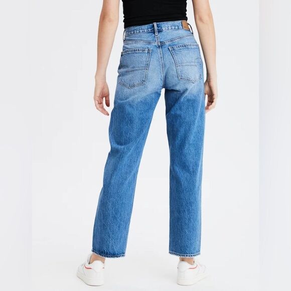 American Eagle 90’s Boyfriend high waisted Distressed Straight Leg Jeans Size 10 - Picture 5 of 13